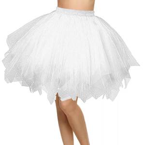 lot 2428 image: Tutus for Women Adult Tutu Skirts for Women 50s Vintage Tulle Ballet Bubble Dance Skirts for Halloween Costume Cosplay Party (White)