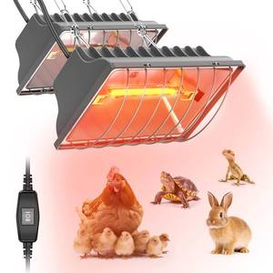 lot 2437 image: Chicken Coop Heat Lamp, 300W Brooder Heater for Chicks 9.84ft Cord UL Passed Heating Plate & Heat Lamp with Adjustable Hanging Height for Livestock Supplies Indoor Warmer(2 Pack)