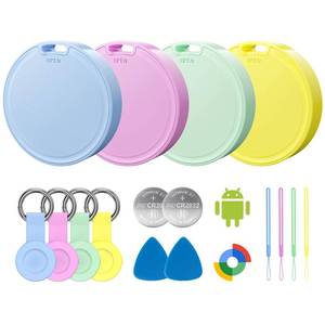 lot 2439 image: Air Tags for Android,Air Tags-4 Pack Android,Air Tracker Tags with 4 Case,2 Year Battery Life,Google Find Trackers for GoogleS Find Hub App,IP65 Waterproof Luggage Tracker for Key,4 Colour