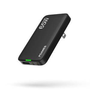 lot 2448 image: 65W GaN USB C Charger, 3-Port Flat USB C Wall Charger with USB A, Fast Charging, Slim, Foldable Plug for MacBook Air, iPad Pro, iPhone 171615 Series, Galaxy(Black-65W)