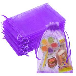 lot 2456 image: Crweety 50PCS Purple Organza Bags 4x6, Small Gift Bags Mini Organza Sachet Potpourri Bag Jewelry Bag Drawstring for Birthday Wedding Graduation Treat Party Favors Gifts Wrapping Supplies