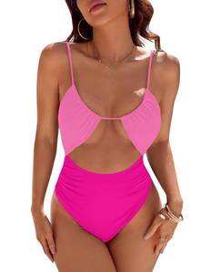 lot 2458 image: Blooming Jelly Womens One Piece Swimsuit Tummy Control Bathing Suit 2026 Sexy Slimming Flattering Cute Cheeky High Cut Out Ladies Swimwear (Large, Magenta)