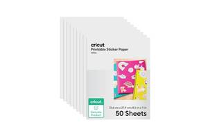 lot 2462 image: Cricut Sticker Paper (50 White Sheets, 8.5x11), Printable Stickers For Inkjet Printers - Works with Joy Xtra, Explore, & Maker Machines