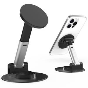 lot 2472 image: HZZADZXW Magnetic Phone Stand for MagSafe, Compatible for All Smartphones with Metal Ring, Height Adjustable Stand with 360° Rotation, Compatible for iPhone 17 16 15 Series and All Phone Case, Black