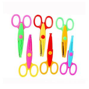 lot 2497 image: Jialeey Plastic Kids Design Safety Art Scissors Creative Crafts Scissors Paper Scrapbooking Decorative Wave Lace Edge Cutters Set 6 PCS