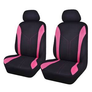 lot 3453 image: Flying Banner Car Seat Covers Front Seats Mesh Fabric Rear Bench Split Polyester Cover Easy Installation SUV CAR Woman Lady Femal (Front Set, Black Pink)