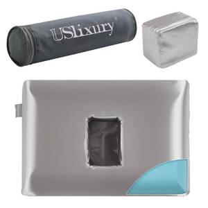 lot 3455 image: USlixury Ear Piercing Pillow with Foam Plug for Side Sleepers, Ear Pillow with Off Center and 4.7X3.2 Large Ear Hole for Ear PainCNH, Soft Memory Foam, Satin Pillowcase Grey, 16X11X4