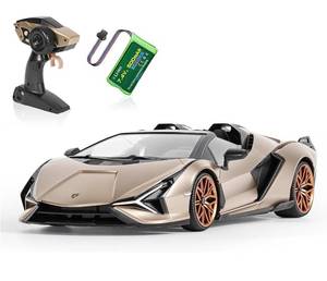 lot 3473 image: MIEBELY Lamborghini Remote Control Car, 116 Scale Lambo Toy Car 7.4V 500mAh Officially Licensed 12Kmh Rc Cars with Led Light 2.4Ghz Model Car for Adults Boys Girls Birthday Ideas Gift (Champagne)