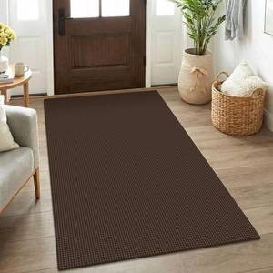 lot 3481 image: Woven Jute Area Rug with Geometric Pattern