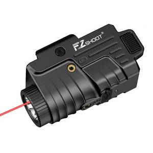 lot 4011 image: EZshoot 800 Lumens Pistol Light Laser Combo Rechargeable, Pistol Flashlight with Slidable Rail Compatible with Glock and Picatinny Rail, Gun Light with Red Laser Beam