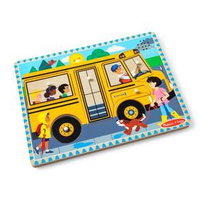 lot 4015 image: Melissa & Doug The Wheels on The Bus Song Puzzle �� 8-Piece Wooden Peg Puzzle with Light-Activated Sounds, Music Learning Toy for Toddlers and Preschoolers Ages 2
