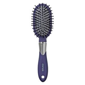 lot 4020 image: Conair Totally Smooth Mini Hair Brush, Soft-Touch Handle, Ball-Tipped Bristles for Detangling Wet or Dry Hair, Color May Vary