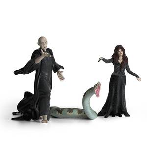 lot 4023 image: Schleich Harry Potter - 3PC Voldemort, Bellatrix Lestrange and Nagini Figurines - Harry Potter Set - Wizarding World Collectible Figures for Kids and Adults - Ages 6  42684 Voldemort missing arm
