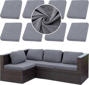 lot 4028 image: SUKAIKEQA Outdoor Cushion Covers Set,8PCS Patio Furniture Couch Seat Slipcovers, Replacement for Sofa Sectional Chair(Cover��Only)