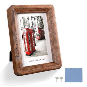 lot 4032 image: YAAPSDR 4x6 Picture Frame - Rustic Wooden Picture Frame with Real Tempered Glass, Gift Box Barn Wood Frame with Rounded Corner, Suitable for Hanging or Tabletop Display