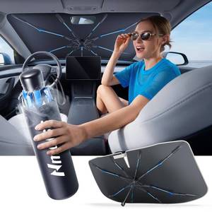 lot 4422 image: Upgraded Nmoiss Windshield Sun Visor Ice Rib High Speed ����Cooling 99% UV Blocking Protects Car from Sun and Heat Damage, Keeps Cool and Protects Interior Small (52 L x 31 W)
