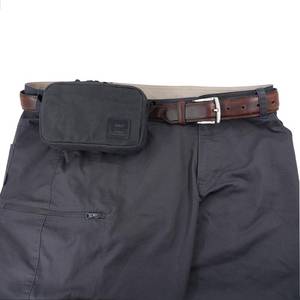 lot 4428 image: Tintris Belt Zipper Pouch for Men Women YKK Zippers, EDC Belt Pouch Waist Pack Bag for Camping, Hiking, Water Resistant, Tough Waxed Canvas, Black, Size M