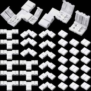 lot 4429 image: Mudder 40 Pieces 8 mm 2 Pin LED Strip Connectors Lights Connector T Shape L Shape Gapless Solderless LED Adapter Light Extension for 3528 2835 SMD RGB Strip