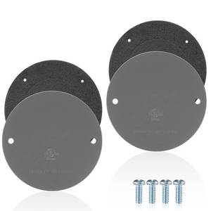 lot 4440 image: Juexica 2 Pcs 4 Round Weatherproof Ceiling Cover Electrical Box Cover Plate Blank Metal Wall Plate with Screws and Waterproof Washers for Outdoor Indoor
