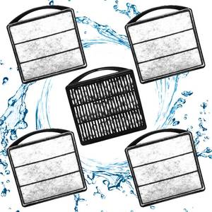lot 4454 image: TARARIUM Aquarium Turtle Tank Filter Accessories for Small IX-90 Filter Aquarium Pumps Filters 1Pcs Ceramic Ball Plate & 4pcs Low Water Level Power Filter Replacement Sponge Clip