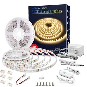 lot 4456 image: Led Strip Lights 32.8ft Warm White Dimmable Led Light Strip Flexible Rope Lights Kits with 12v Etl Power Supply, Adhesive Clips, Dimmer Switch and Connectors for Indoor Decor