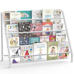 lot 4461 image: HAVEDAWN High-Transparent 4 Tier Kids Bookshelf, Sturdy Metal Large Size Book Rack Storage for Kids - Toddler Book Shelf Display for Nurasery, Kids Room, Deep Size Bookshelf Hold More Books