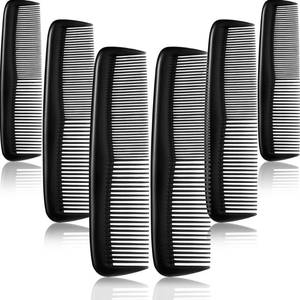 lot 4465 image: Leinuosen 12 Pieces Hair Combs Set Pocket Plastic Fine Tooth Dressing Comb for Women and Men, Peines Para Cabello(Black)