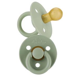lot 4474 image: Itzy Ritzy Natural Rubber Newborn Pacifiers �� Baby Pacifiers with Cherry-Shaped Nipple & Large Air Holes for Added Safety - Set of 2 Binkies in Succulent & Agave (Ages 0 �� 6 Months)