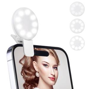lot 4487 image: Ring Light of Pocket-Size Rechargeable Small Ring Light for Phone, Laptop & Makeup - Perfect for Small & Adults, Portable Selfie Light (White)