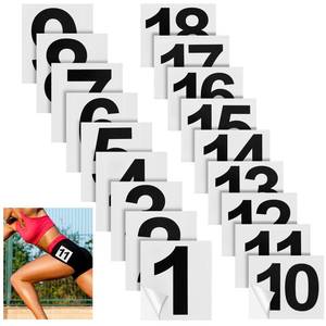 lot 4489 image: Jexine 450 Pcs 1-18 Athletes Hip Numbers 25 Set Each in Sequence 1 thru 18 Track and Field Competitor Numbers Flexible Self Sticking Waterproof Vinyl Number Stickers for Signs Mailbox Business