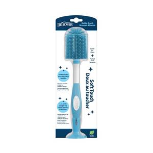 lot 4490 image: Dr. Browns Soft Touch No Scratch Baby Bottle Cleaning Brush Nipple Cleaner with Stand and Storage Clip, BPA Free, Blue 1-Pack