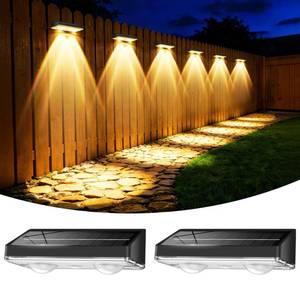 lot 4495 image: Toeuie Solar Fence Lights Outdoor, 2 Pack Ultra-Bright 85LM Fence Lights Solar Powered, 9 RGB Color Modes, IP65 Waterproof, 12H Dusk to Dawn Glow for PoolDeckPatioWallBackyard - Black