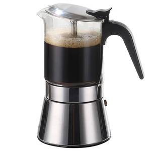 lot 5534 image: SIXAQUAE Stovetop Espresso Maker, Crystal Glass-top & Stainless Steel Espresso Moka Pot,Classic Italian coffee maker��360ml��