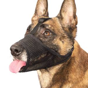 lot 6004 image: LUCKYPAW Dog Muzzle, Mesh Muzzle for Large Medium Small Dogs, Soft Mouth Cover to Prevent Biting Chewing with Adjustable Head Strap, Allows Panting and Drinking, Perfect for Vet Visit (Black, L)