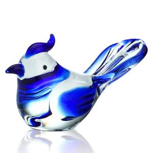 lot 6024 image: HDCRYSTALGIFTS 3.5inch Mini Blown Glass Bird Figurines Collectibles Handmade Glass Miniature Blue Jay Statue Ornament Home Table Decor Crystal Animal Paperweight Gift for Mom Women