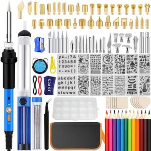 lot 6050 image: 116pcs Wood Burning Kit, Professional Wood Burning Tool with Soldering, DIY Creative Tools Adjustable Temperature 220480�� Wood Burner Soldering Pen for CarvingPyrography, Fathers Day gift