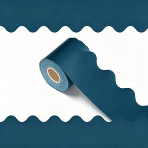 lot 6051 image: 69Feet Bulletin Board Borders, Holiday Decoration for School��Poster Boards,Scalloped Borders Trim��Wall Decoration,Party,Decoration with Classroom Border Panels�� Dark Blue��
