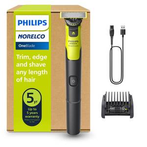 lot 6055 image: Norelco Philips OneBlade 360 with Connectivity Hybrid Face, Electric Beard Trimmer and Shaver, with 360 Blade Technology, 1x360 Blade for Face, 5in1 Adjustable Comb, Model QP453090