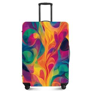 lot 6429 image: FOREVER QUEEN Vibrant Rainbow Travel Luggage Cover -Stretchable Airplane Suitcase Protector Sleeve,Universal Washable Fit for 20-22 Inch Checked Baggage,Water Resistant Durable Luggage Protector