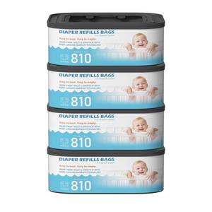 lot 6439 image: Jumbo Square Refills Disposal Bags Refill (Baby Powder Scent) Compatible with Diaper Genie Classic, Compact and Select Pails, Hold Up to 810 Newborn-Sized Diapers Per Refill, 4 Packs