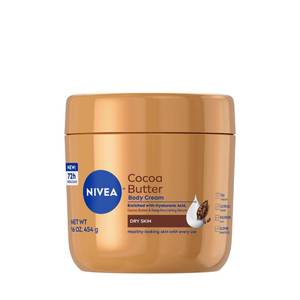 lot 6442 image: NIVEA Cocoa Butter Body Cream with Deep Nourishing Serum, Cocoa Butter Cream for Dry Skin, 16 Ounce Jar