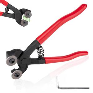 lot 6443 image: Glass Tile Nippers 7, Heavy Duty Wheeled Glass Mosaic Nipper, Glass Nippers with Soft Rubber Handle for Stained Glass, Ceramic Tile Nipper Mosaic Tools with an allen wrench