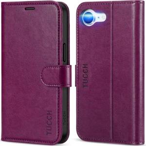 lot 6459 image: TUCCH Case Wallet for iPhone 17e & 16e, Kickstand PU Leather Magnetic Protective Flip Cover with RFID Blocking 4 Card Slots TPU Interior Case Compatible with iPhone 17e16e 6.1, Plum Purple