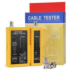 lot 6473 image: Hiija Coaxial(Coax) Cable Tester Portable BNC F-Style RJ45 Ethernet Continuity Cable Tester Checker