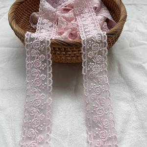 lot 6493 image: Sourcemall Lace Trim Ribbon, Delicate Pink Floral Ribbon for WeddingBridal Decoration, DIY Craft Sewing, Home Decoration, 5 Yards (Pink Flower)