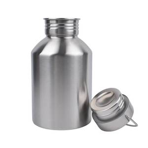 lot 11122 image: 68OZ Stainless Steel Water Bottle with Handle Big Water Bottle for Men Single Wall Thickened Metal Bottle,Leak Proof and Anti Drop Large Capacity Hot Water Kettle for Sports,Camping&Hiking