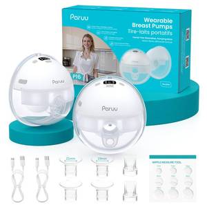 lot 11123 image: Paruu Hands Free Breast Pump P16, Wearable Breast Pump Electirc Portable with 4 Modes & 12 Levels, Max 309mmHg Strong Suction 192124mm Flange Inserts Wearable Breastfeeding Pump, 2 Pack White