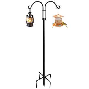 lot 11126 image: LWWTBS Double Shepherds Hooks for Outdoor (1Pack,76 inch) Heavy Duty Adjustable Bird Feeder Pole Garden Decor Shepherds Hook for Hanging Bird Feeder, Plant Baskets, Hummingbird Feeder for Outside