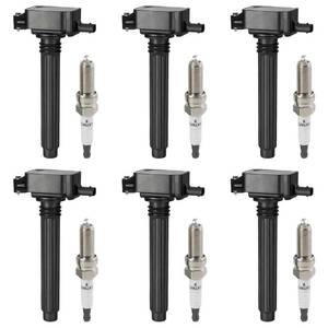 lot 11171 image: YOMALL 6PCS UF648 Ignition Coils  6PCS 97390 Iridium Spark Plugs Ignition Coils Pack Fits for 2011-2017 200, 2011-2016 Town & Country, 2013-2018 1500 3.2L 3.6L, Coil Pack Set Aftermarket Parts