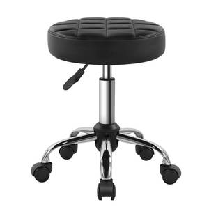 lot 11203 image: BFTOU Black Classic Swivel Stool with Wheel for Salon Work Home SPA Shop Height-Adjustable and Cost-Effective Rolling Stool Chair Small